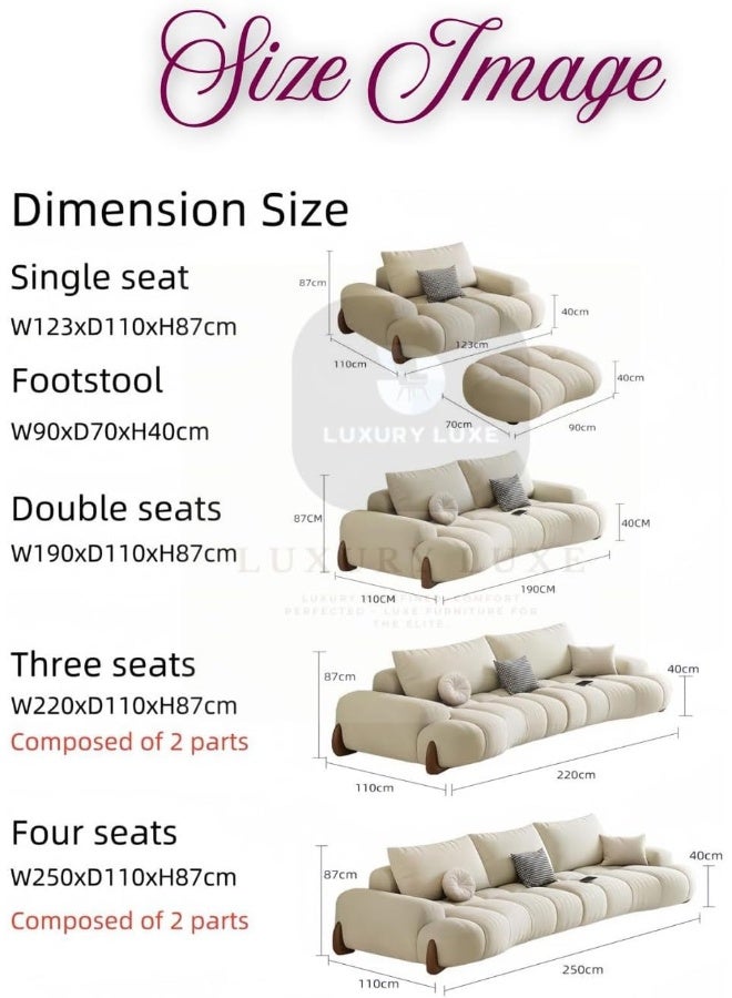 Luxury Luxe Cloud 3+2+1 Seater Sofa Set