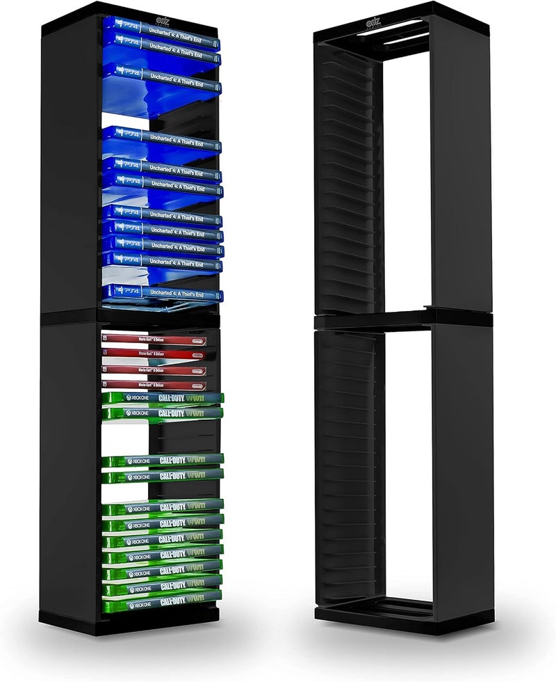 ADZ Universal Game Storage Tower – Stores 36 Game or Blu-Ray Disks – Game Holder Rack for PS4, PS5, Xbox One, Xbox Series X/S, Nintendo Switch Games and Blu-Ray Discs - Image 1