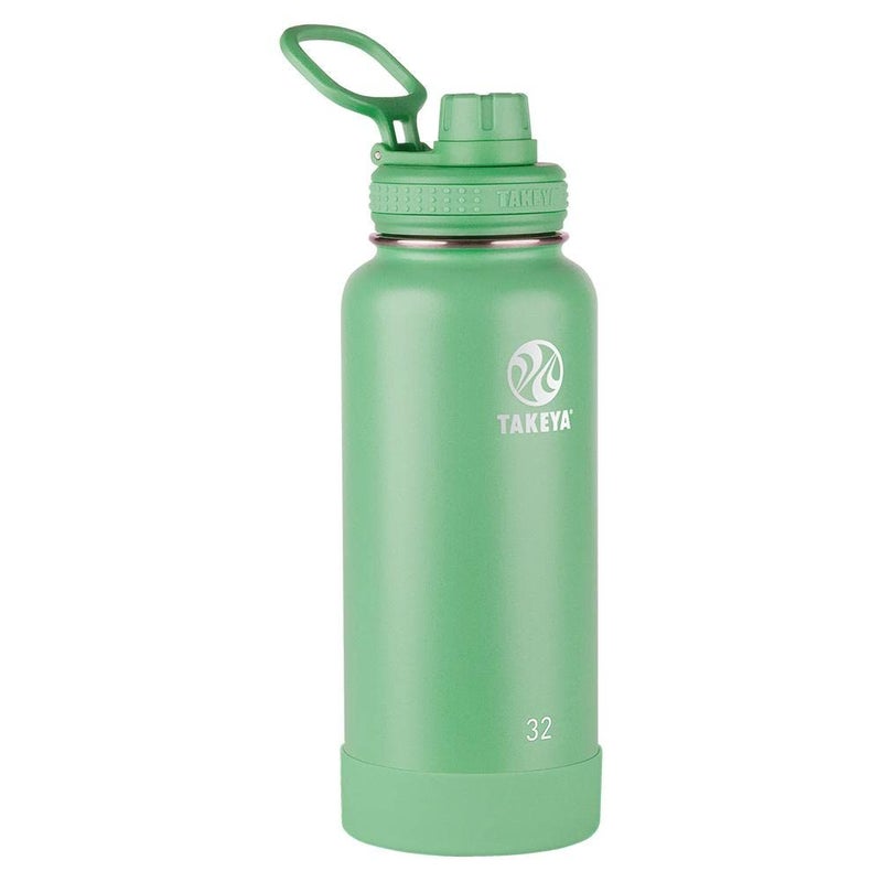 Takeya Actives Water Bottle with Spout Lid - Bottle with Double Stainless Steel Insulation - Dishwasher Safe & BPA-Free - Bottle with Spout Lid & Removable Bumper - 32 oz, Mint - Image 1