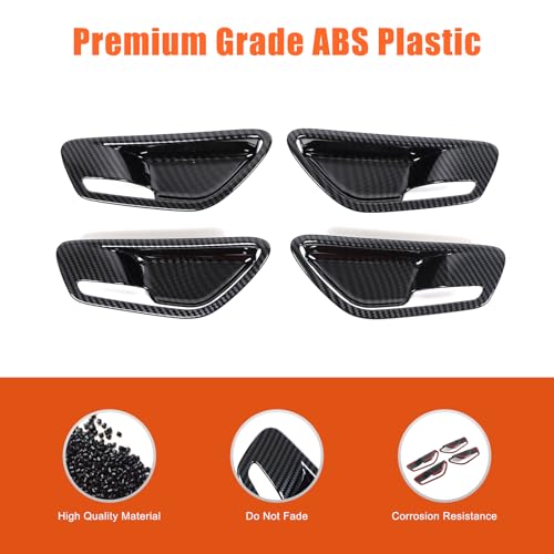 Lcojicep Car Inner Door Handle Bowl Cover Trim Compatible with Hyundai Tucson/Santa Cruz 2022-2024 Inner Door Handle Bowl Cup Bottom Protector Cover Decorative Accessories (Carbon Fiber) - Image 2