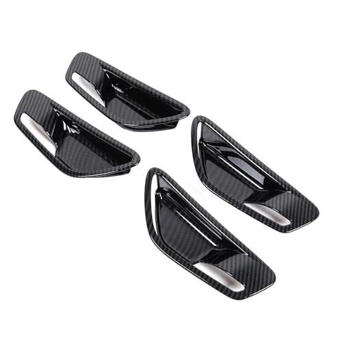 Lcojicep Car Inner Door Handle Bowl Cover Trim Compatible with Hyundai Tucson/Santa Cruz 2022-2024 Inner Door Handle Bowl Cup Bottom Protector Cover Decorative Accessories (Carbon Fiber) - Image 3