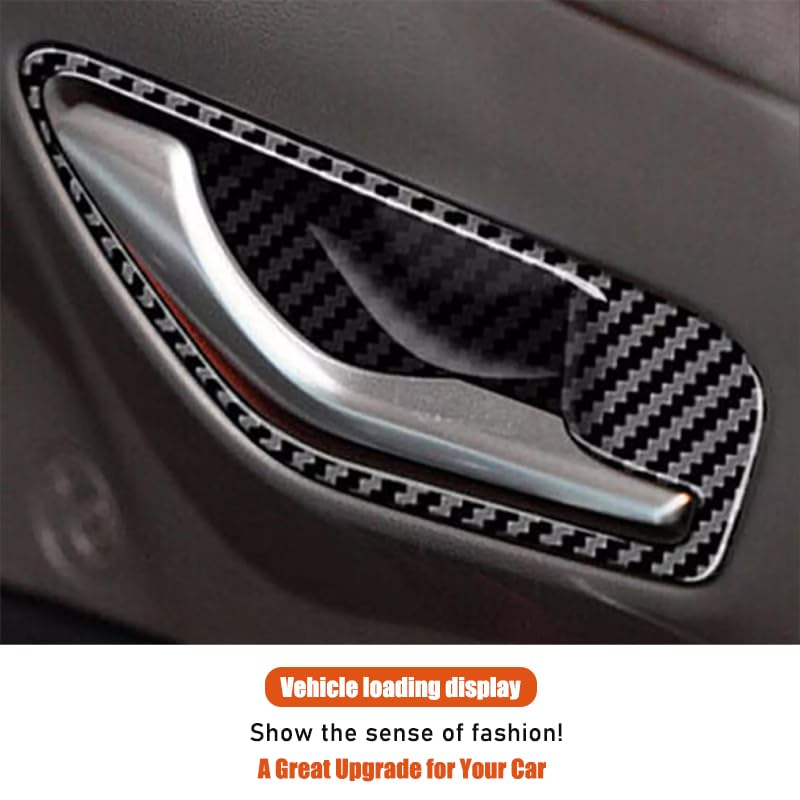 Lcojicep Car Inner Door Handle Bowl Cover Trim Compatible with Hyundai Tucson/Santa Cruz 2022-2024 Inner Door Handle Bowl Cup Bottom Protector Cover Decorative Accessories (Carbon Fiber) - Image 4