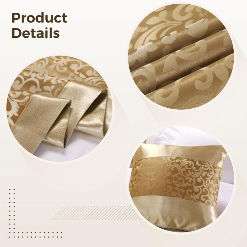 19.7 X 94.5 Inches Golden Bed Runner, Luxury Chinese Floral Bed End Scarf, Elegant Bedding Throw for Hotel Room, Guest Room, Master Bedroom - Image 2