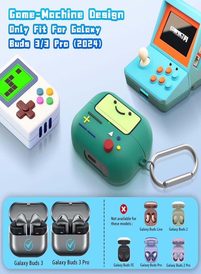 BIQIRE Cute Case for Galaxy Buds 3 Pro / Buds3 (2024), Funny 3D Cartoon Soft Silicone Protection Cover Skin Compatible with Samsung Buds 3 Accessories with Keychain & Cleaner Kit (Green) - Image 2