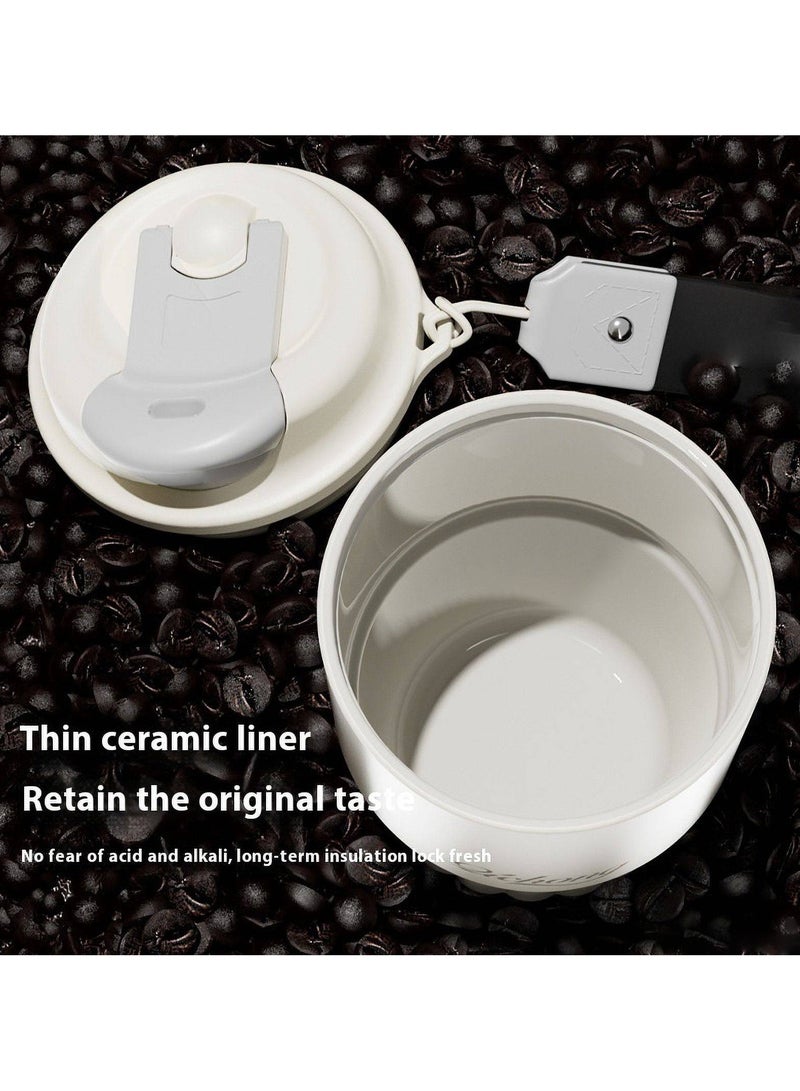 AROAQ 410ml Ceramic Liner Thermos Coffee Cup Double Wall Stainless Steel Vacuum Insulated Thermos For Coffee Thermal Mug Tumbler Gift - Image 4