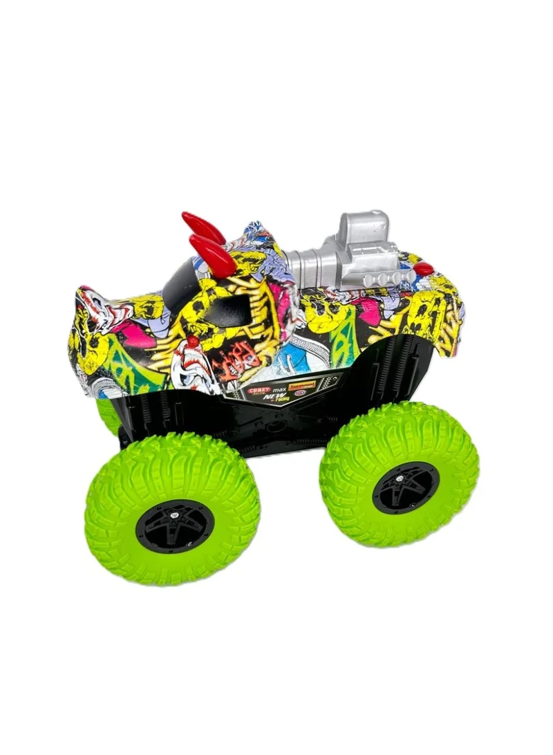 تولي شاحنة وحش ترفيهية  بعجلات خضراء نيون للطرق الوعرة