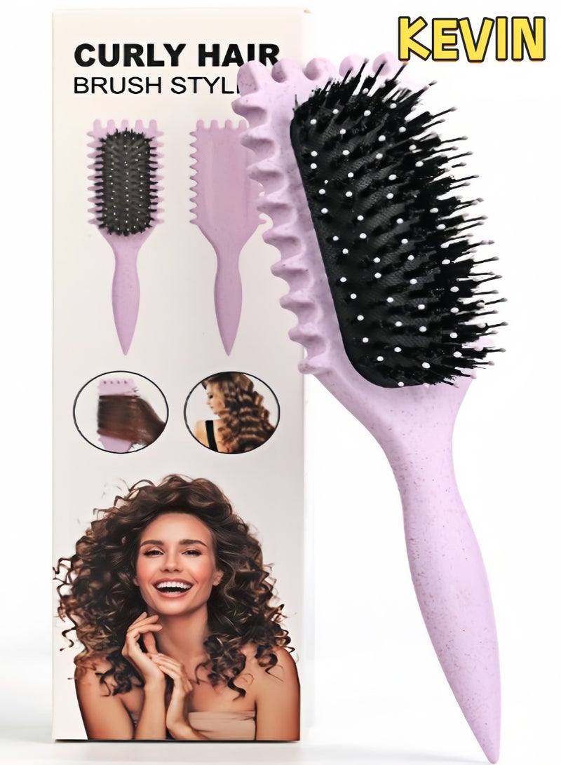 كيفن 2025 Newest Bounce Curl Brush,Bounce Curl Defining Brush,Curl Defining Brush,Hair Brush Styling Brush,Shaping and Defining Curls for Women Girls (Color : Purple) - Image 1
