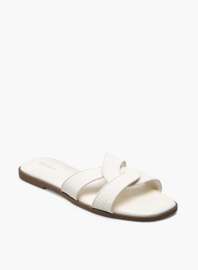 Celeste Women's Textured Slip-On Flat Sandals