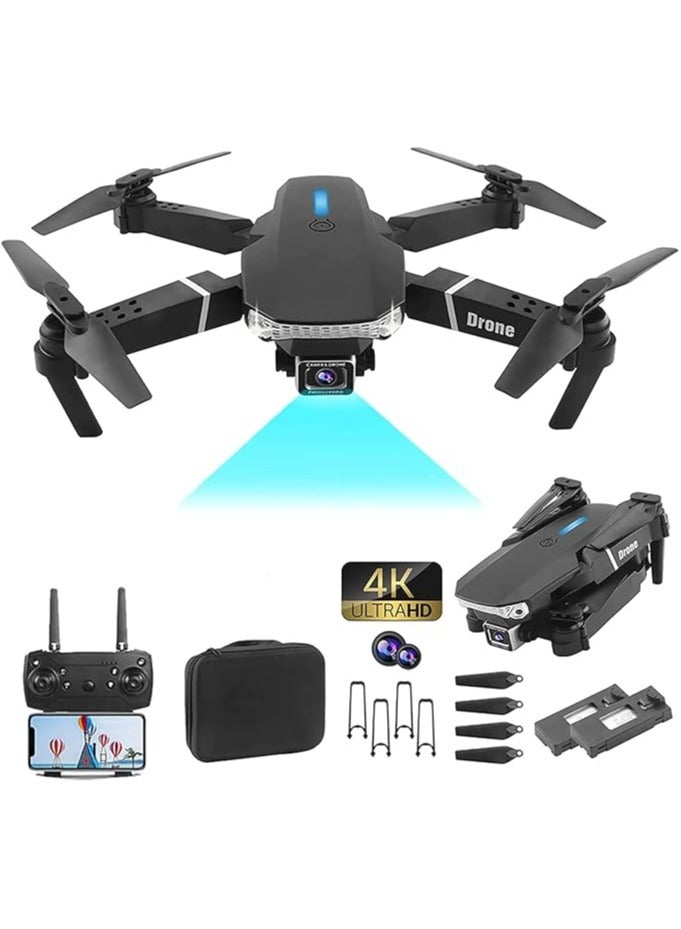 Generic E88 4K HD Drone Single Camera Foldable Aerial drone aircraft for Beginners, 2.4Ghz Real-Time Transmission 360° Roll, Long Battery Life Headless Mode Trajectory Flight One Key Return  - Image 1