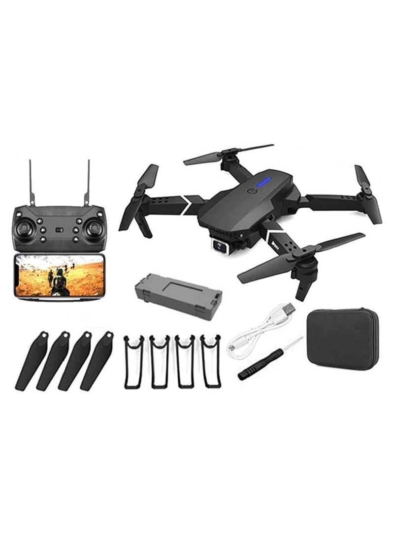 Generic E88 4K HD Drone Single Camera Foldable Aerial drone aircraft for Beginners, 2.4Ghz Real-Time Transmission 360° Roll, Long Battery Life Headless Mode Trajectory Flight One Key Return  - Image 2