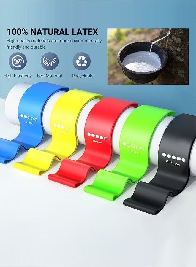 vesus Resistance band,Portable resistance bands for workout,Natural latex material,Heavy duty,5 different resistance levels,For Strength Training & Fitness Workouts, Pilates, Yoga Physical - Image 2