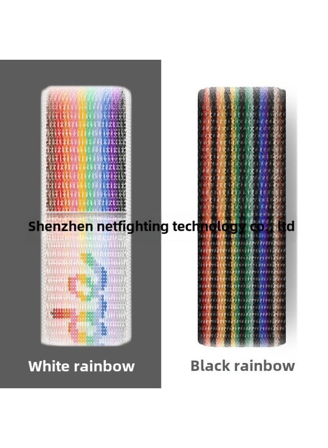 Suitable For Applewatch Nylon Loop Sports Strap Apple S9 Velcro Iwatch Watch Watch Strap-Color:Deep Sea Black And Blue (42/44/45/46/49mm)  - Image 2