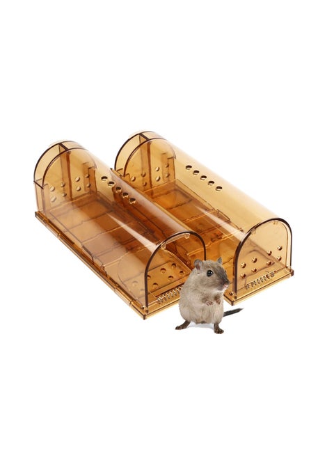 2PCS Humane Mouse Trap, CaptSure Smart Mice Catcher Reusable Rodent Traps Small Mice Capturer Harmless Mice Control Live Catch and Release, Easy to Set and Reusable, Safe for People and Pets