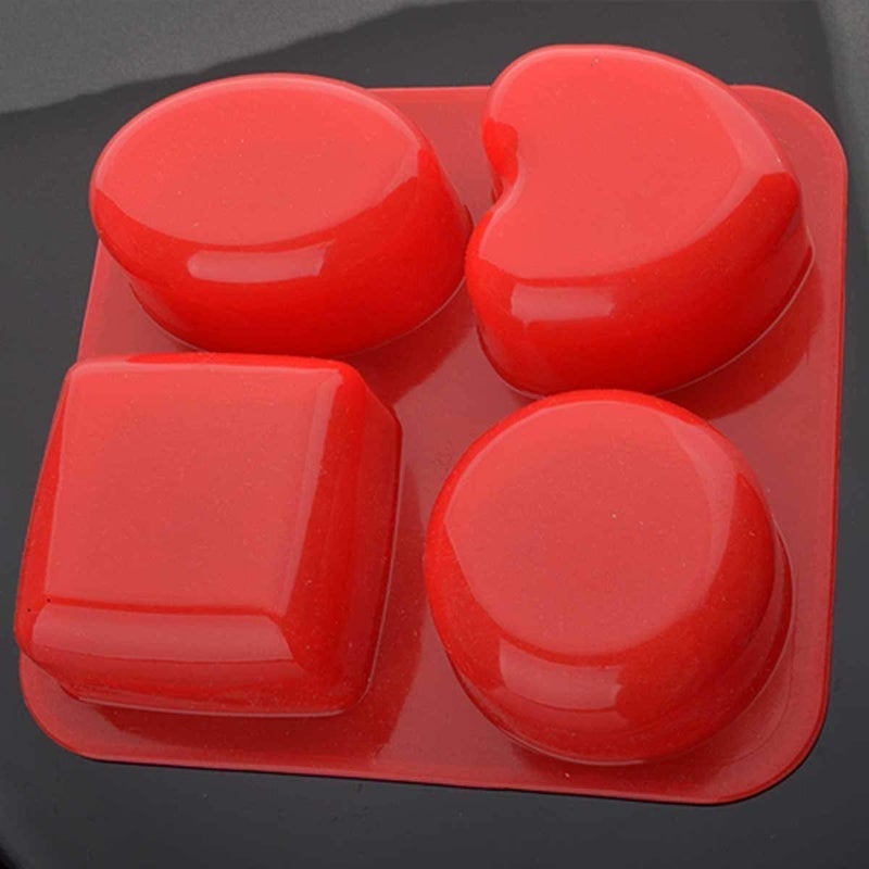 Clazkit Silicone Circle, Square, Oval and Heart Shape Soap Cake Making Mould, Multicolor + Silicone Muffin Moulds - 8-Pieces - Image 3