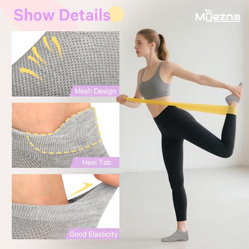 Muezna 6 Pairs Pilates Grip Socks for Women, Non Slip Yoga Socks with Grips, Grippy Socks for Barre, and Hospital - Image 5