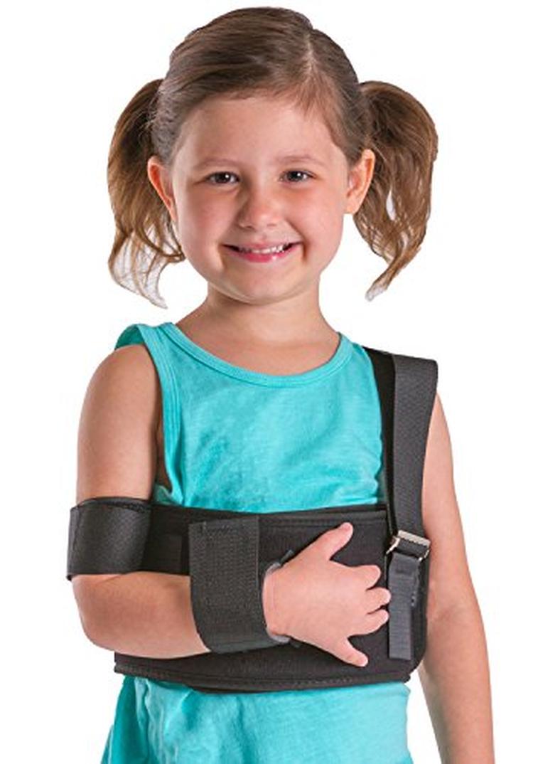 BraceAbility Pediatric Shoulder Immobilizer Child Size Arm Sling Stabilizer for Broken Collarbone Shoulder Injuries Fits Toddlers Kids Youth Teens 20 30 Chest Circumference