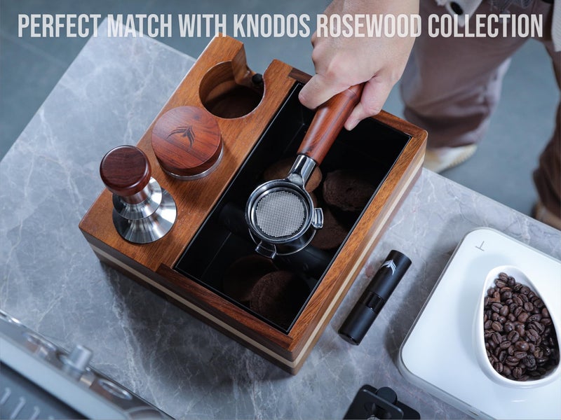 KNODOS 54mm Bottomless Portafilter Breville Compatible Rosewood Handle & Naked 18-21 Gram Filter Basket Included Fits Barista Express, Pro, Touch, Bambino Plus, Infuser, Duo Temp Pro Impress - Image 4