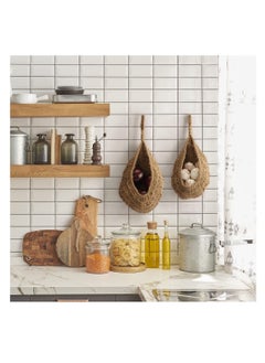 Y&D Jute Onion Basket Hanging Pantry, 2 Pack Potato Garlic Pantry Storage Baskets for Kitchen, Keeper Handwoven Wall Mount Fruit or Veggie Decor  - Image 3