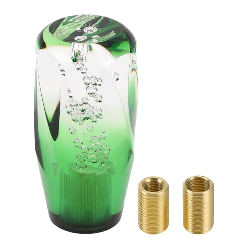 TUCKBOLD Car Shift Knob 10cm Front Shift Lever Knob Universal for Automatic and Manual Vehicle Acrylic Clear Green with 2 Adapter 1 Set - Image 1