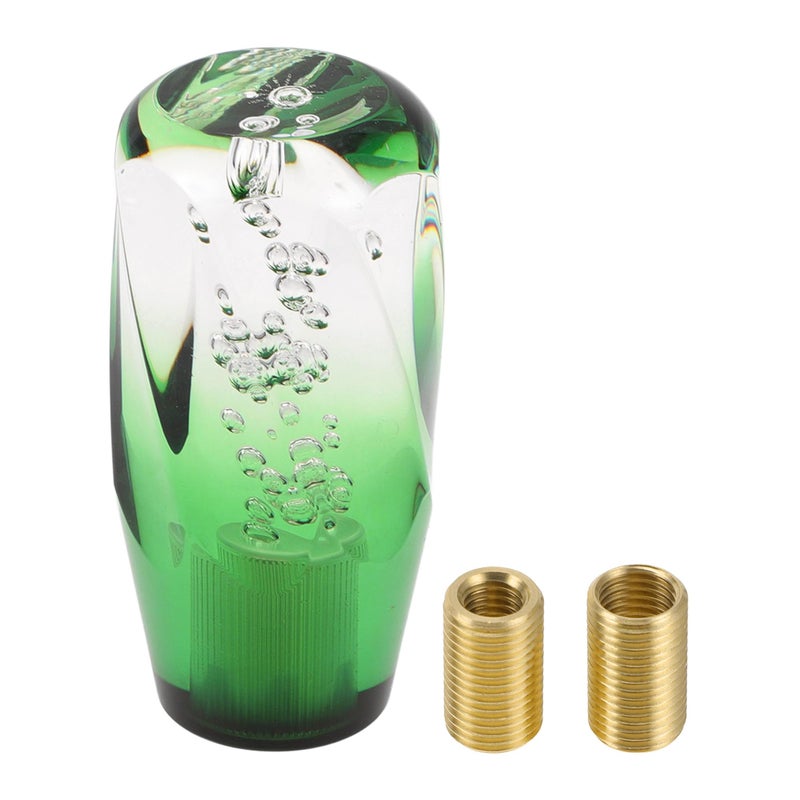 TUCKBOLD Car Shift Knob 10cm Front Shift Lever Knob Universal for Automatic and Manual Vehicle Acrylic Clear Green with 2 Adapter 1 Set - Image 2
