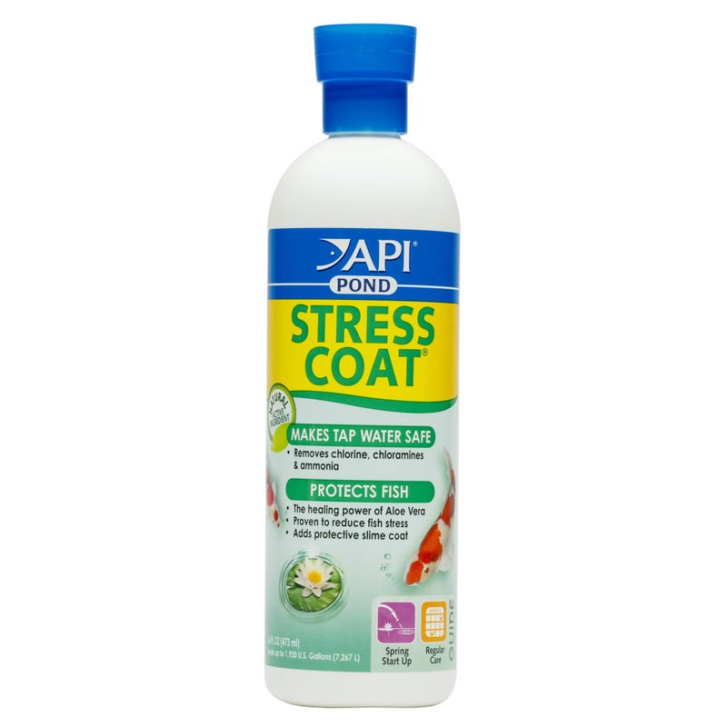 API POND STRESS COAT Pond Water Conditioner 16-Ounce Bottle - Image 1