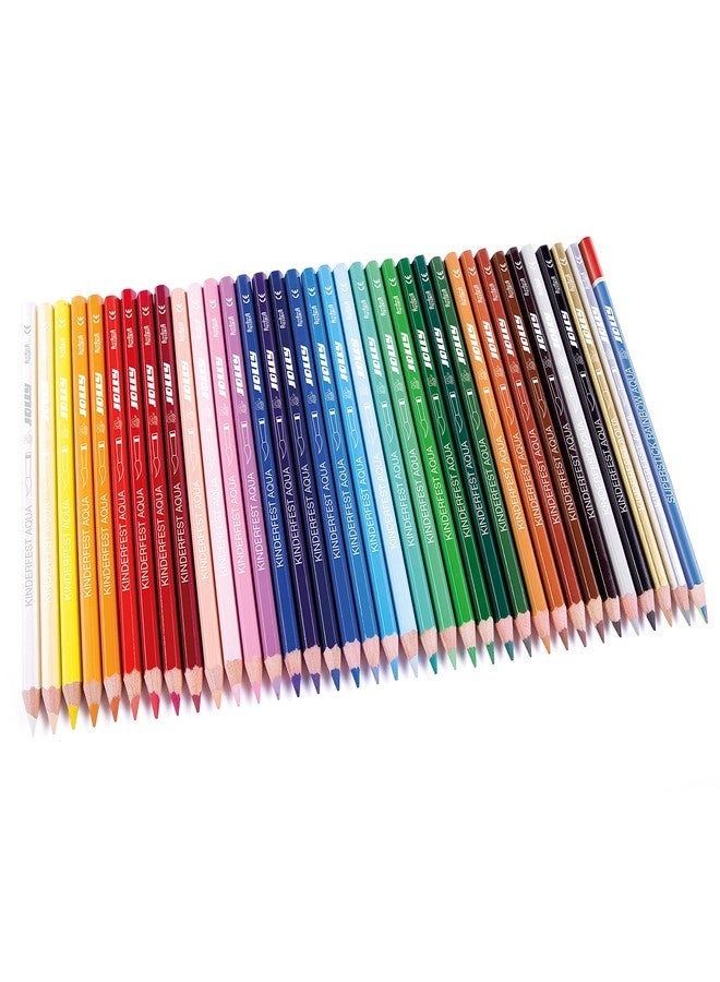 Jolly Supersticks Premium European Aqua Watercolor Pencils with Tin Carrying Case; Set of 36 - Image 2