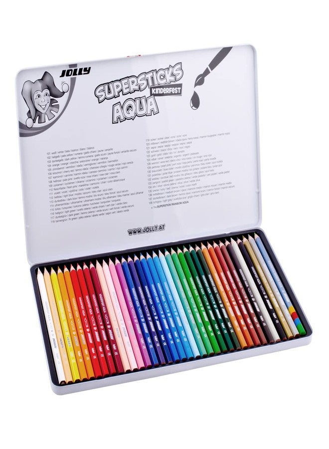 Jolly Supersticks Premium European Aqua Watercolor Pencils with Tin Carrying Case; Set of 36 - Image 3