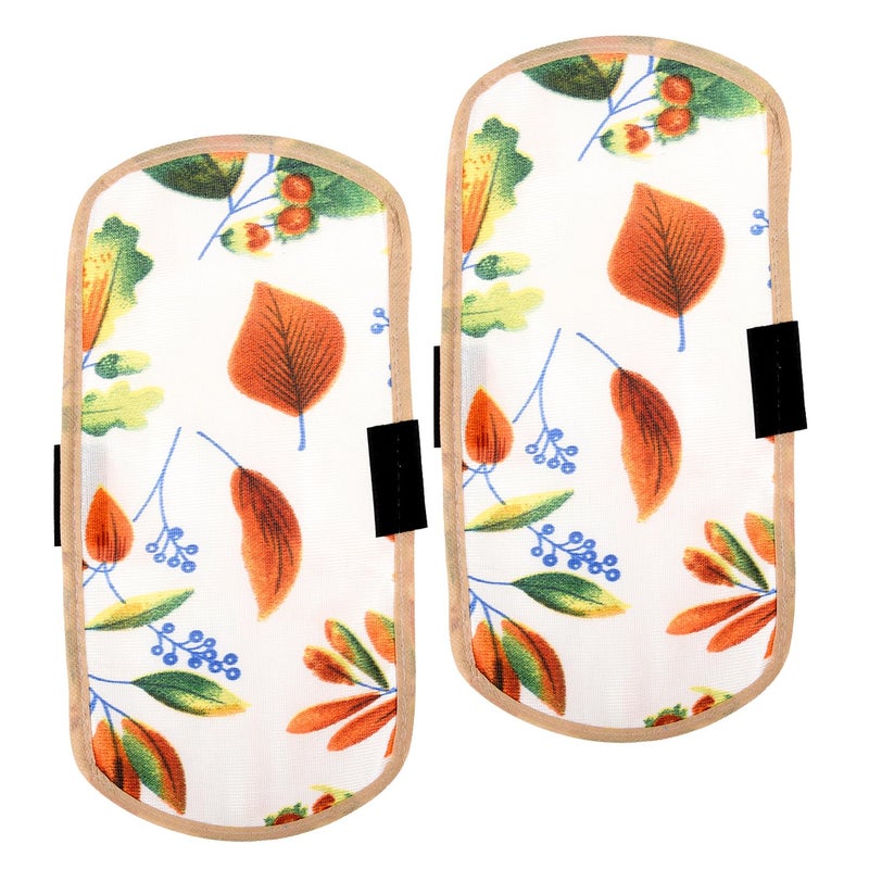 Kuber Industries Kuber Industries Fridge Handle Cover Polyester Fridge Door Handle Protector Fridge Door Handle Cover Leaf Kniting Fridge Handle Cover 2 Piece Set Cream  - Image 1