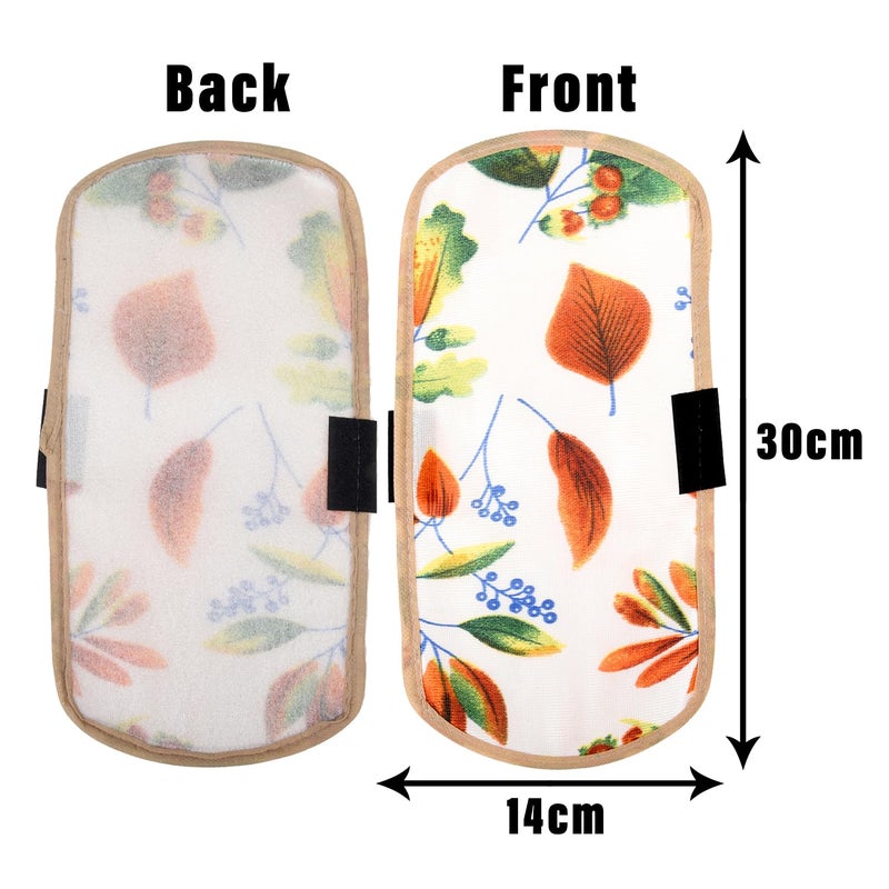 Kuber Industries Kuber Industries Fridge Handle Cover Polyester Fridge Door Handle Protector Fridge Door Handle Cover Leaf Kniting Fridge Handle Cover 2 Piece Set Cream  - Image 3