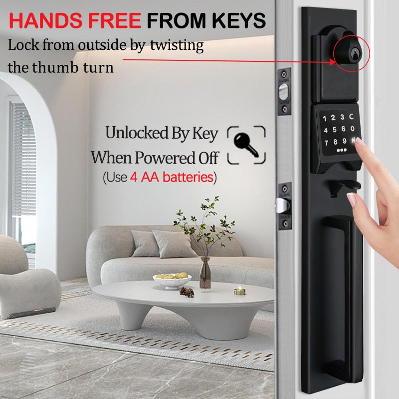 NEWBANG Smart Electronic Door Lockset with Keypad for Single Door,Keyless Electronic Front Door Handleset with Adjustable Hole Postion. - Image 4
