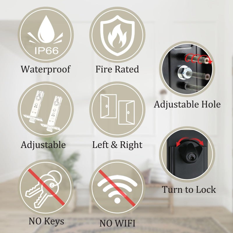 NEWBANG Smart Electronic Door Lockset with Keypad for Single Door,Keyless Electronic Front Door Handleset with Adjustable Hole Postion. - Image 2