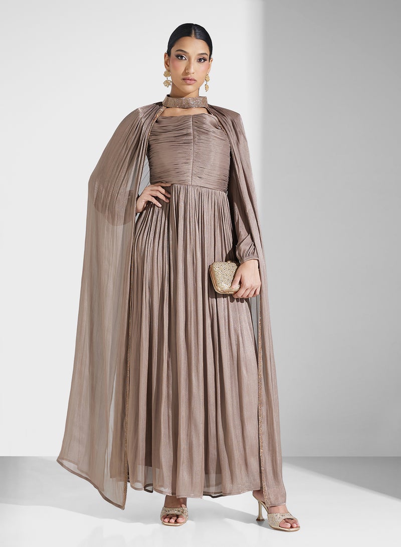 hayas closet Chiffon Cape Maxi Dress  - Image 1