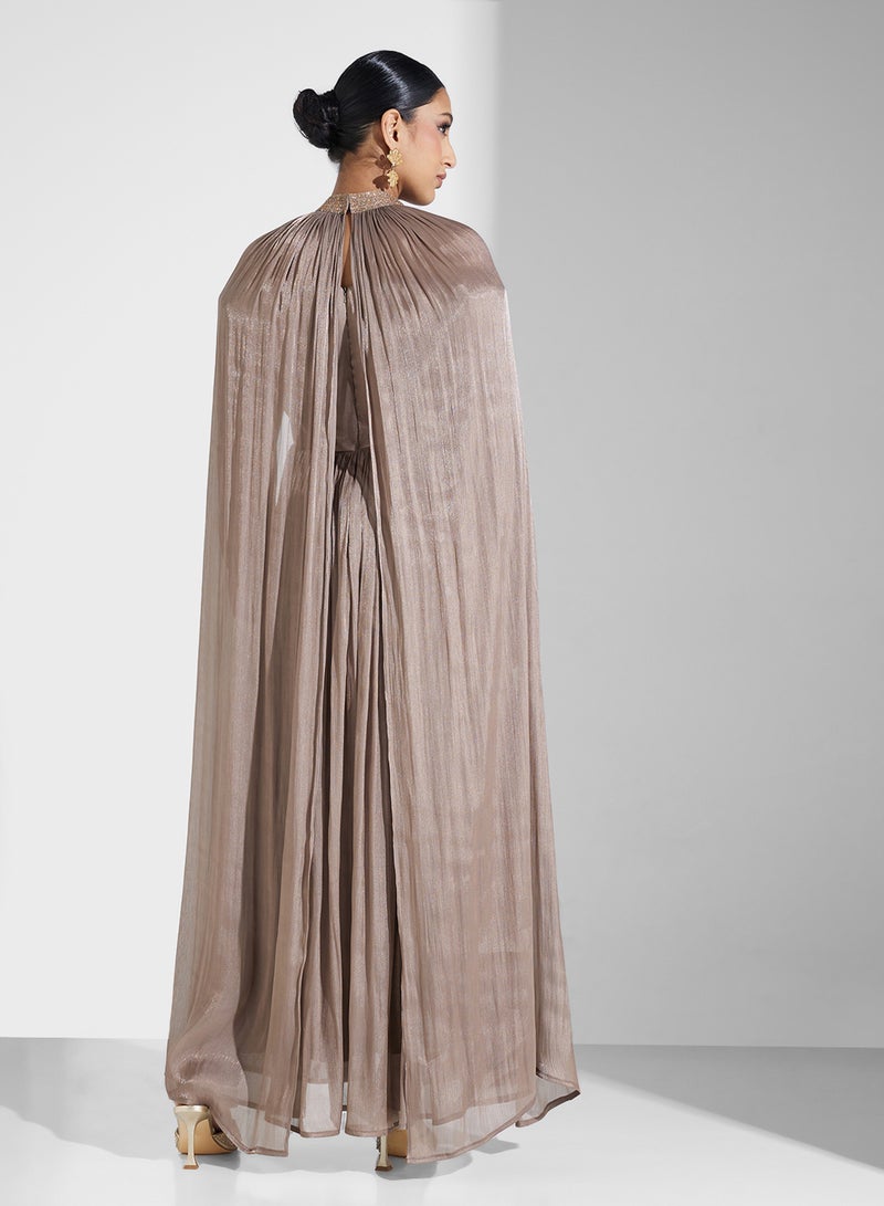 hayas closet Chiffon Cape Maxi Dress  - Image 2