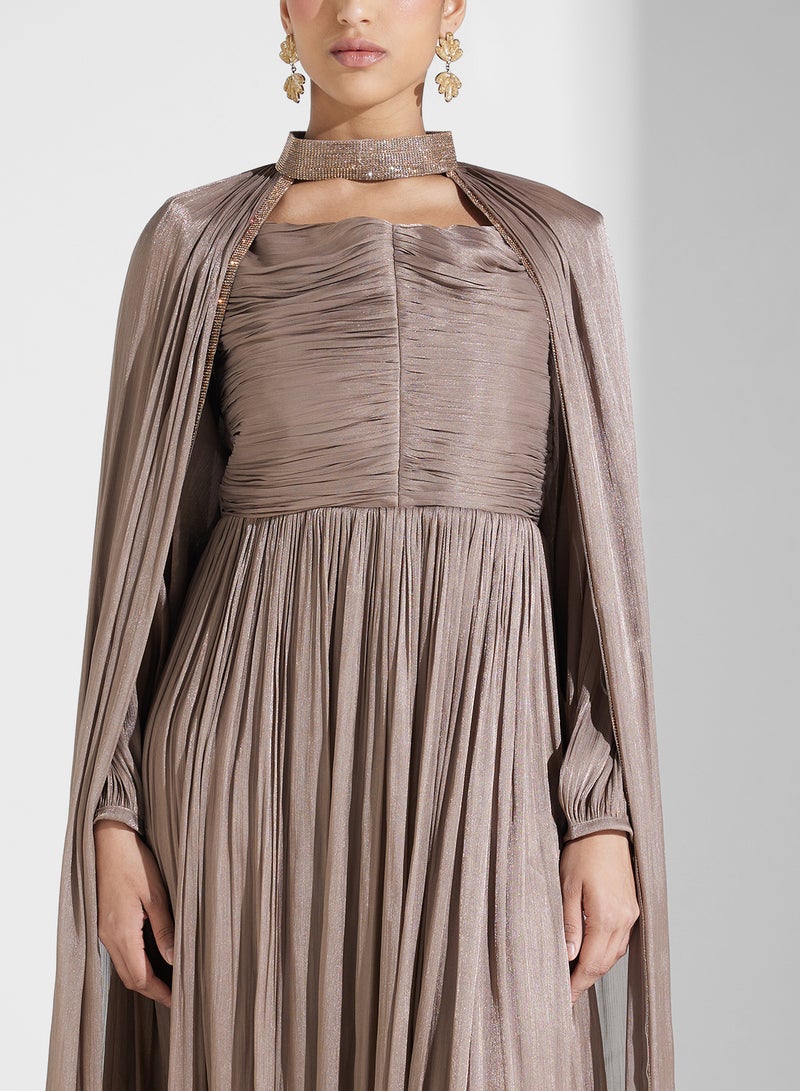 hayas closet Chiffon Cape Maxi Dress  - Image 3