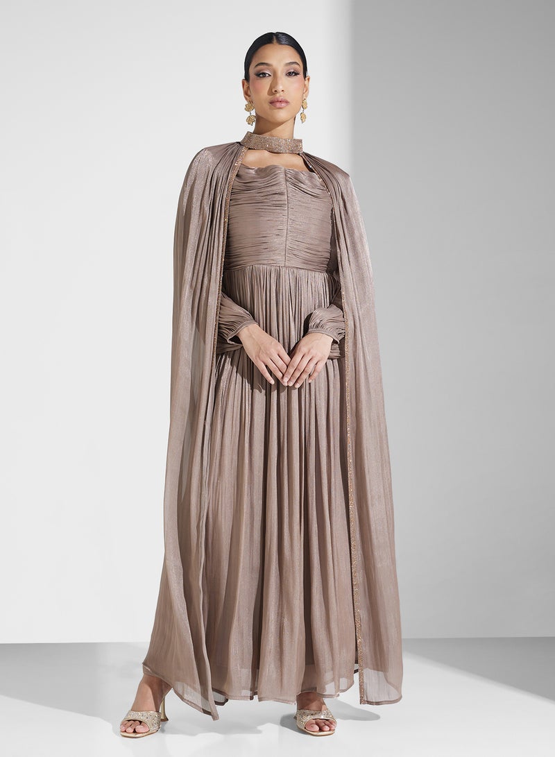 hayas closet Chiffon Cape Maxi Dress  - Image 5