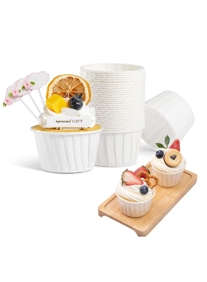 Sweet seven Oil-Proof White Cupcake Liners - 100pcs Muffin Baking Cups for Weddings, Birthdays, Parties, Baby Showers. Ramekin Holders with Elegance and Durability.  - Image 1