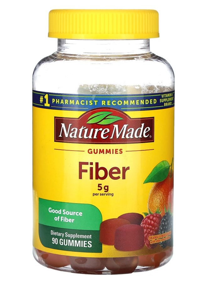 Nature Made Fiber Gummies Orange & Mixed Berry 5 g 90 Gummies (1.5 g per Gummy) 