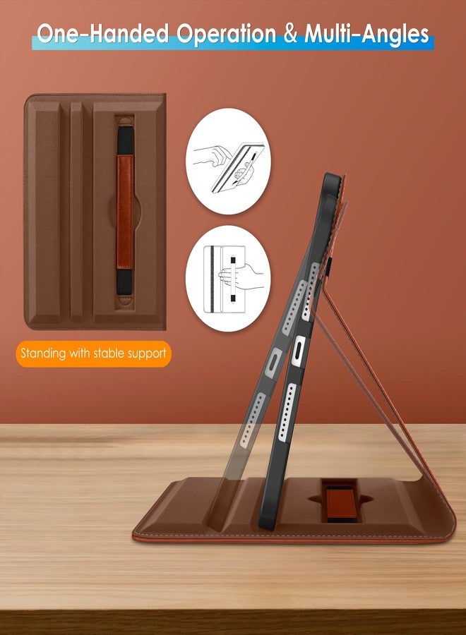 DTTO Rotating Case for iPad mini 7(A17 Pro) 2024 / iPad mini 6 2021, 360 Degree Swiveling Premium Leather Folio Stand Cover with Pencil Holder for iPad mini 7th/6th Generation 8.3'', Brown - Image 3