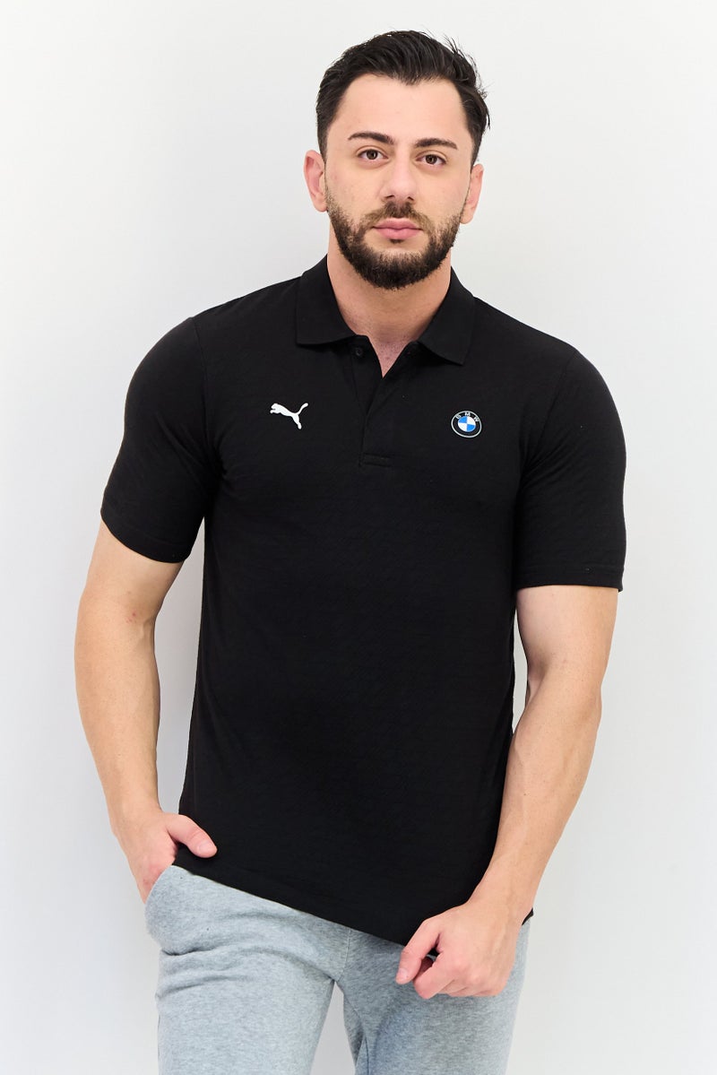 PUMA ملابس رياضية للرجال من بي إم دبليو موتورسبورت بولو بأكمام قصيرة، أسود - Image 1