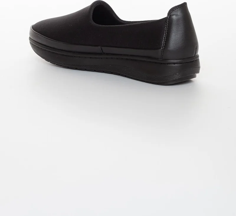 Dilimler Ayakkabı Slices Shoes Leather Stretch Black Women's Casual Shoes