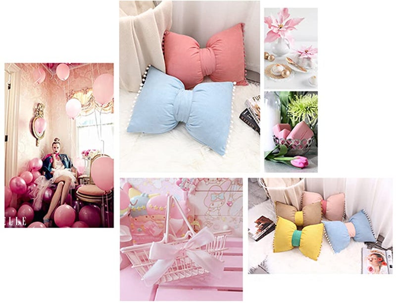 YDBDAT SKXKJ Boho Decorative Throw Pillow Covers with Pom Poms Soft Velvet Pillow Cases Bow Lumbar Pillow Covers 14 x 20 Cushion Case for Bed Couch Living Room Decor Silver - Image 3