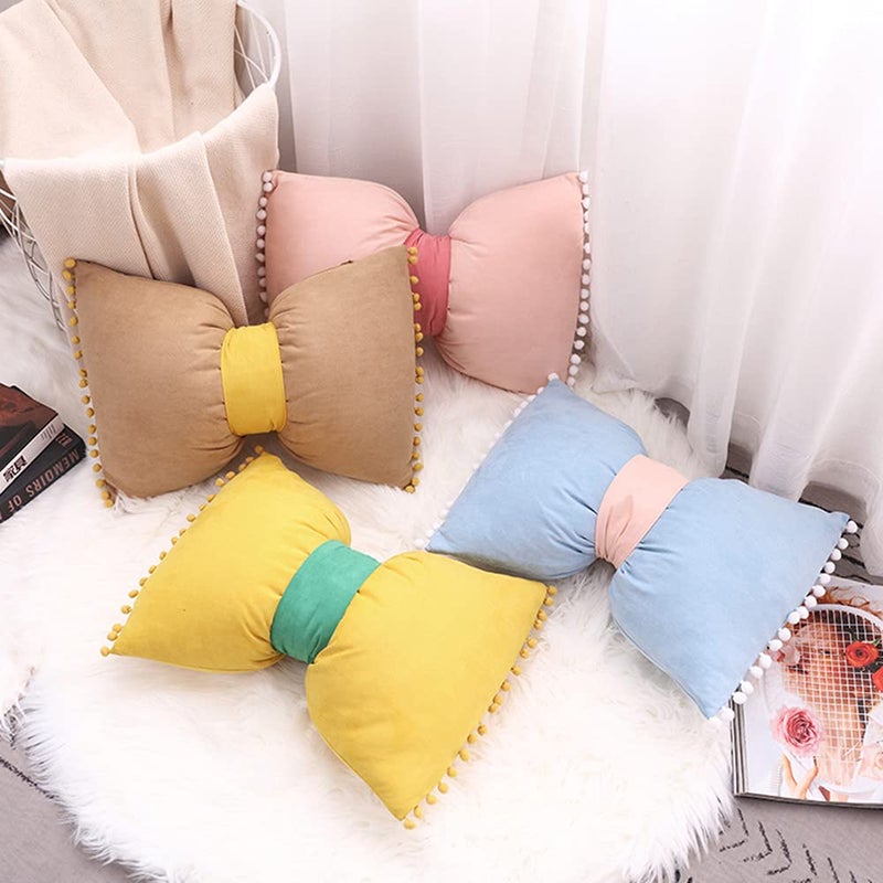 YDBDAT SKXKJ Boho Decorative Throw Pillow Covers with Pom Poms Soft Velvet Pillow Cases Bow Lumbar Pillow Covers 14 x 20 Cushion Case for Bed Couch Living Room Decor Silver - Image 2