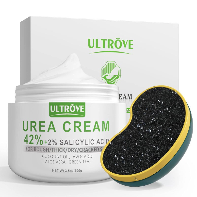 Ultrove Urea Cream 42  2 Salicylic Acid Foot Moisturizer  Callus  Dead Skin Remover Repairing Foot File 35 oz