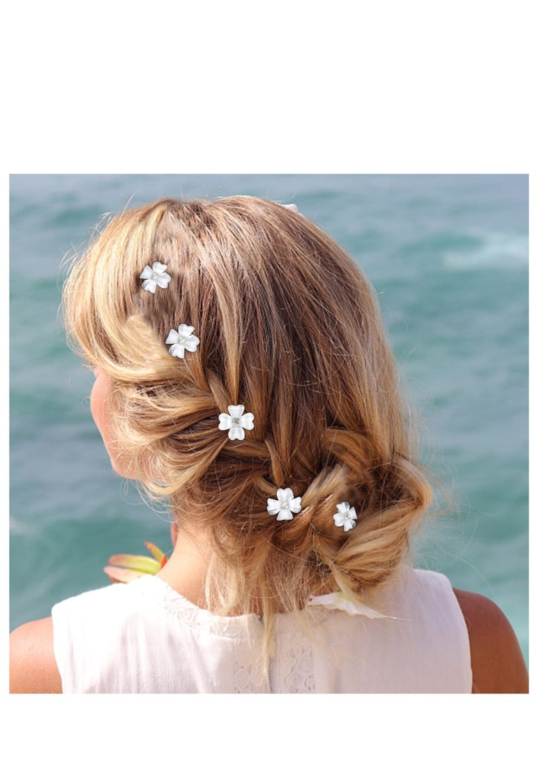 Excefore 20 Pcs Tiny Claw Clips for Girls Flower, Mini Rhinestone Flower Hair Clips, Bride Wedding Hair Pins, Suitable for Decorative Hair Clips Hair Accessories for Girls - Image 3