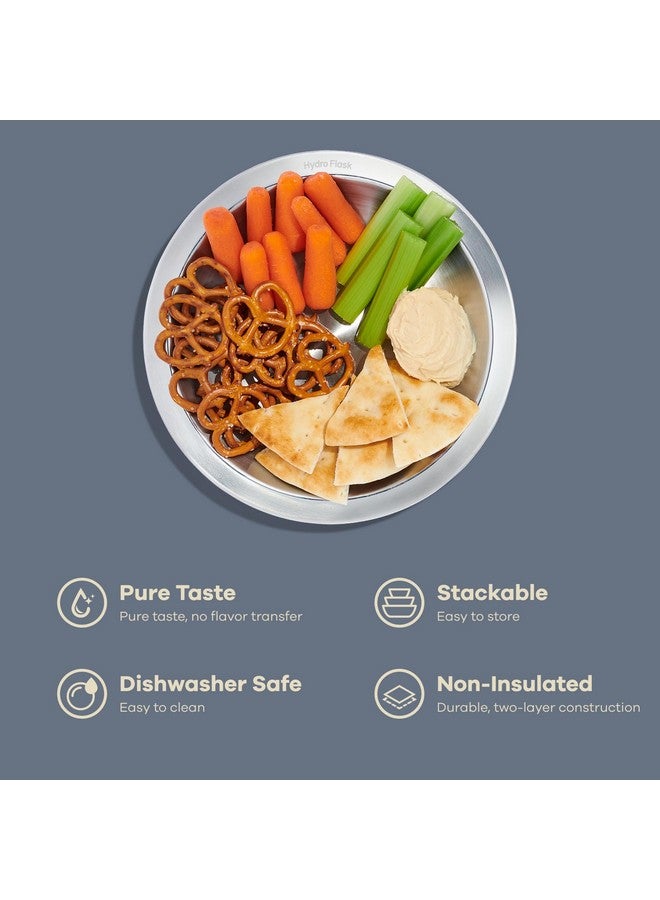 Hydro Flask Stainless Steel Kids Plate- Dishwasher Safe, Stackable, Dinner Plate in Koala Gray - Image 3