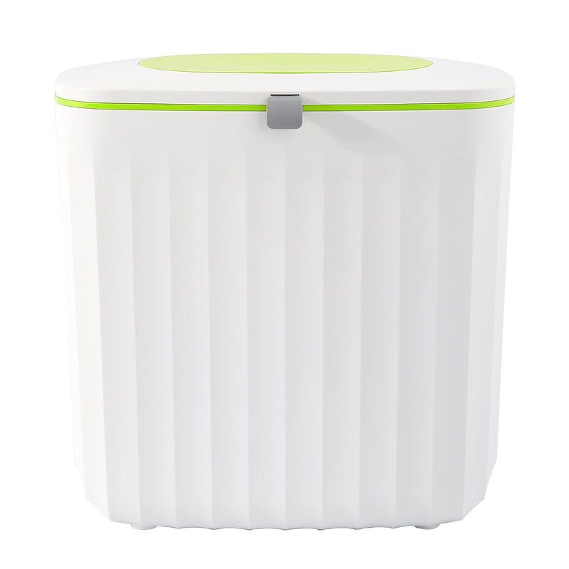 UMAI 8L Plastic Hanging Dustbin For Kitchen With Lid | Waste Bin For Bathroom | Trash Can | Under Sink Garbage Can | Wall Mounted With Double Sided Lid- Green - Image 2