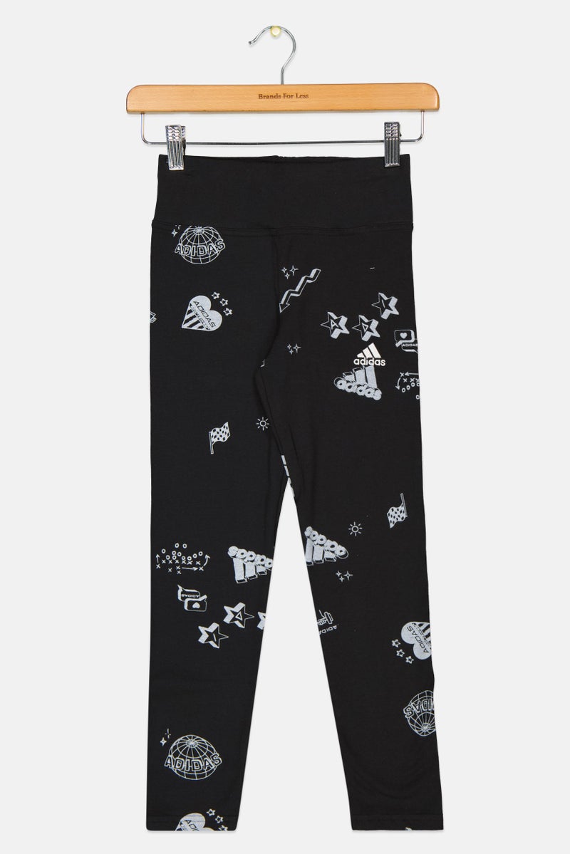 Adidas  leggings خارجية للبنات، سوداء  - Image 1