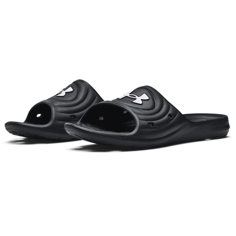 Under Armour mens Locker Iv Slide Sandal, Black Black White 001, 8 US - Image 2