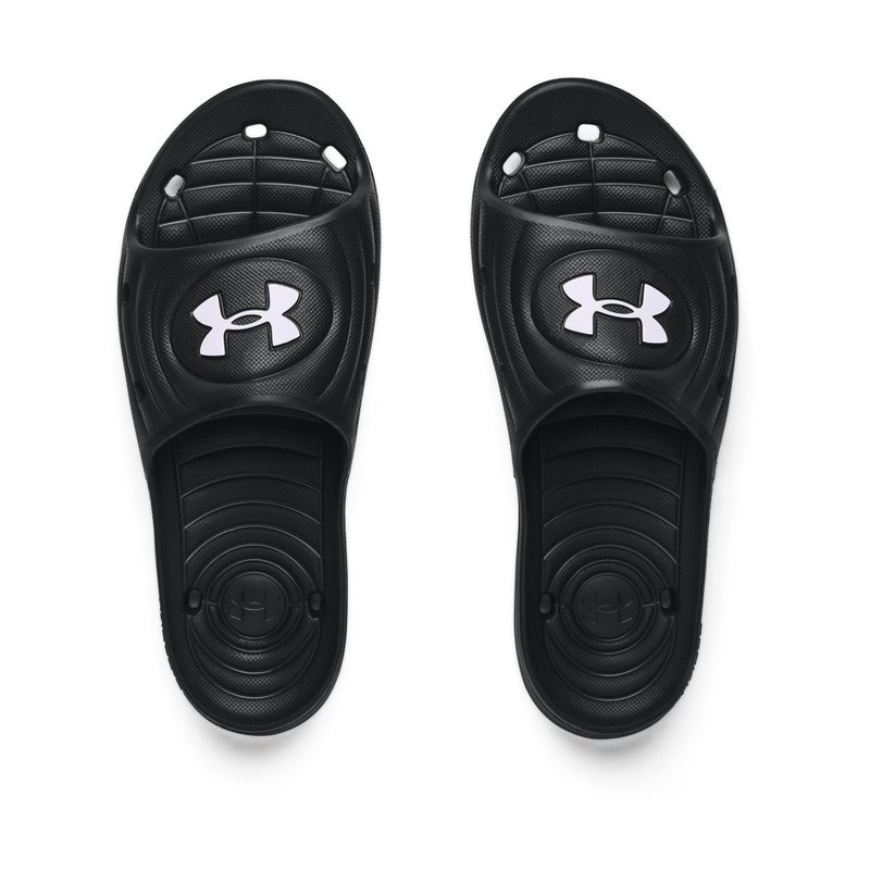 Under Armour mens Locker Iv Slide Sandal, Black Black White 001, 8 US - Image 3