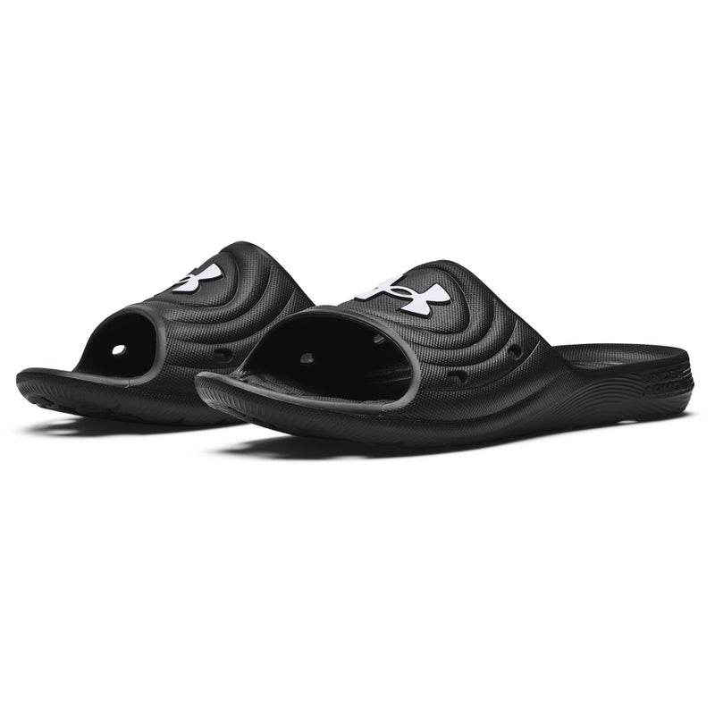 Under Armour mens Locker Iv Slide Sandal, Black Black White 001, 8 US - Image 4